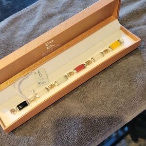 14k Plated,Multi-Color Gen.Jade Bracelet,NWT